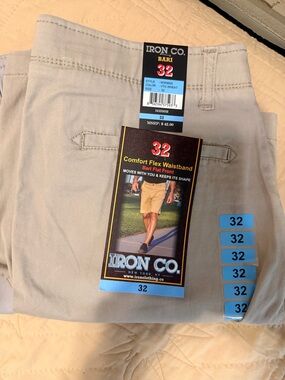 Iron Co. Bari 32 Comfort Flex Waistband Shorts - Wheat-2 pair
